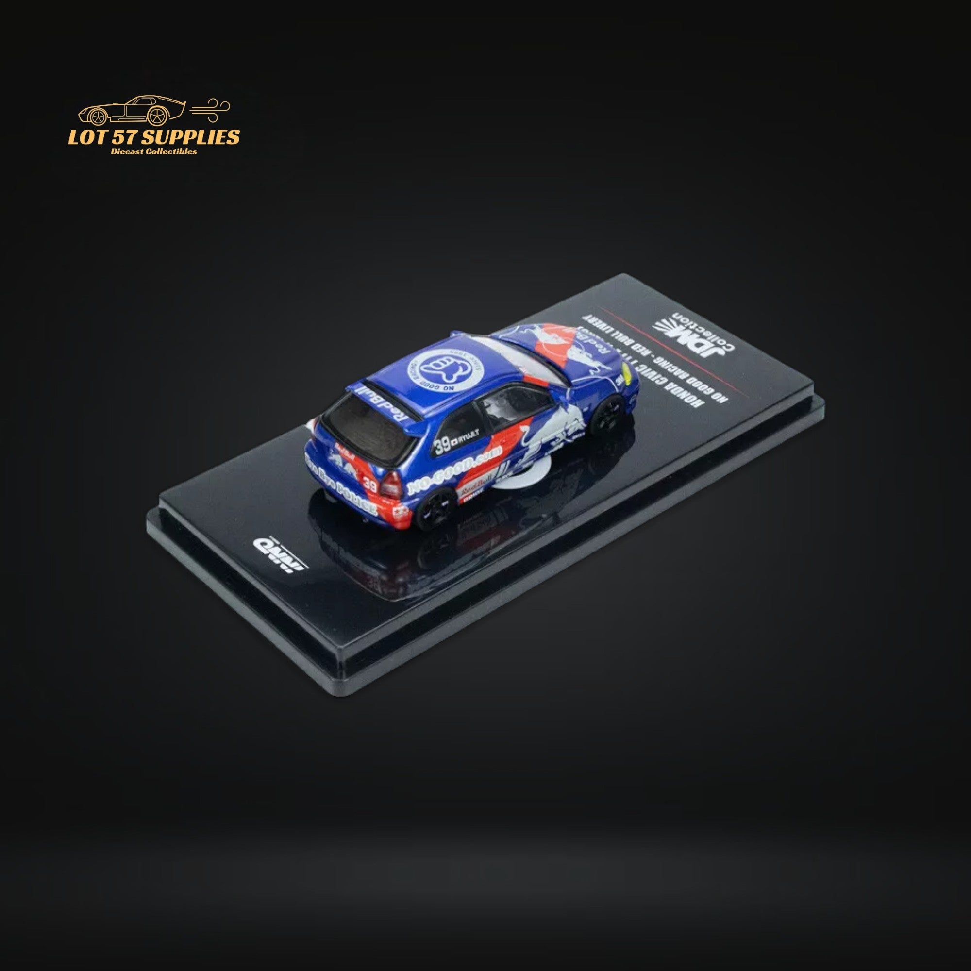 Inno64 Honda Civic Type-R EK9 #39 NO GOOD RACING Red Bull Livery 1:64 IN64-EK9-JDM16 - Collectors World Toys