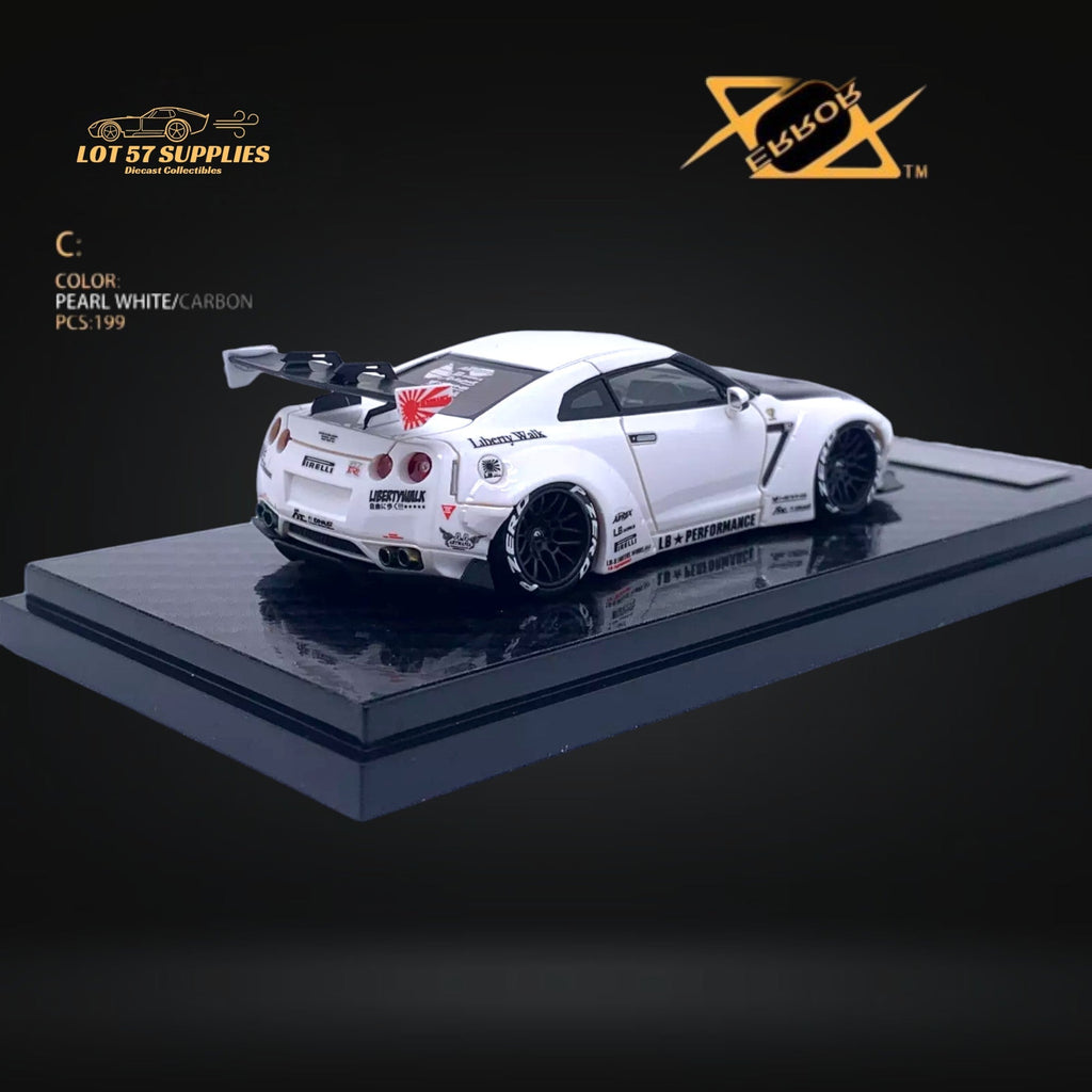 Error404 LB-Works Skyline GT-R R35 Pearl White Carbon Hood 1:64 - Collectors World Toys