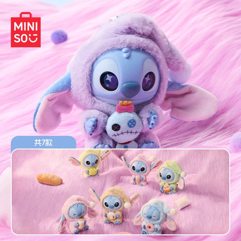 [In Stock] MINISO Stitch Eat Something Before Sleep Plush Keychain Blind Box