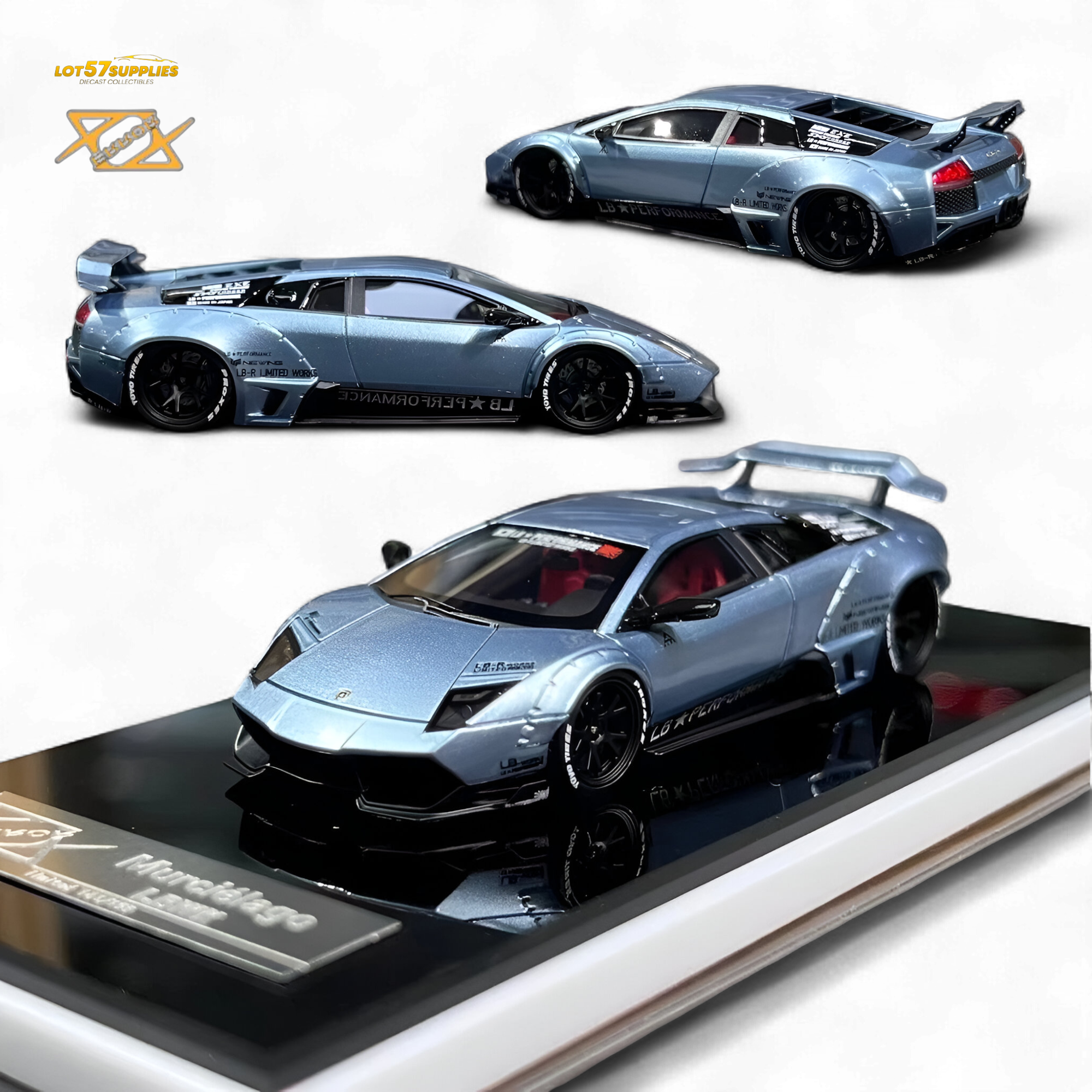 Error404 Lamborghini Murcielago LBWK - Ice Blue Low Tail 1:64 Main image