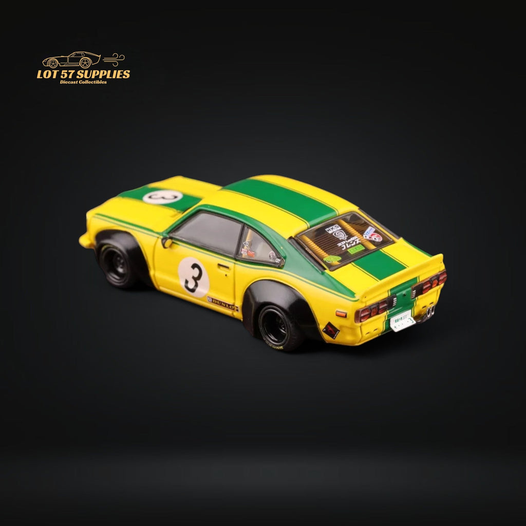 Inno64 Mazda RX-3 Savanna LBWK Yellow Green #3 1:64 IN64-LBWKRX3-01 - Collectors World Toys