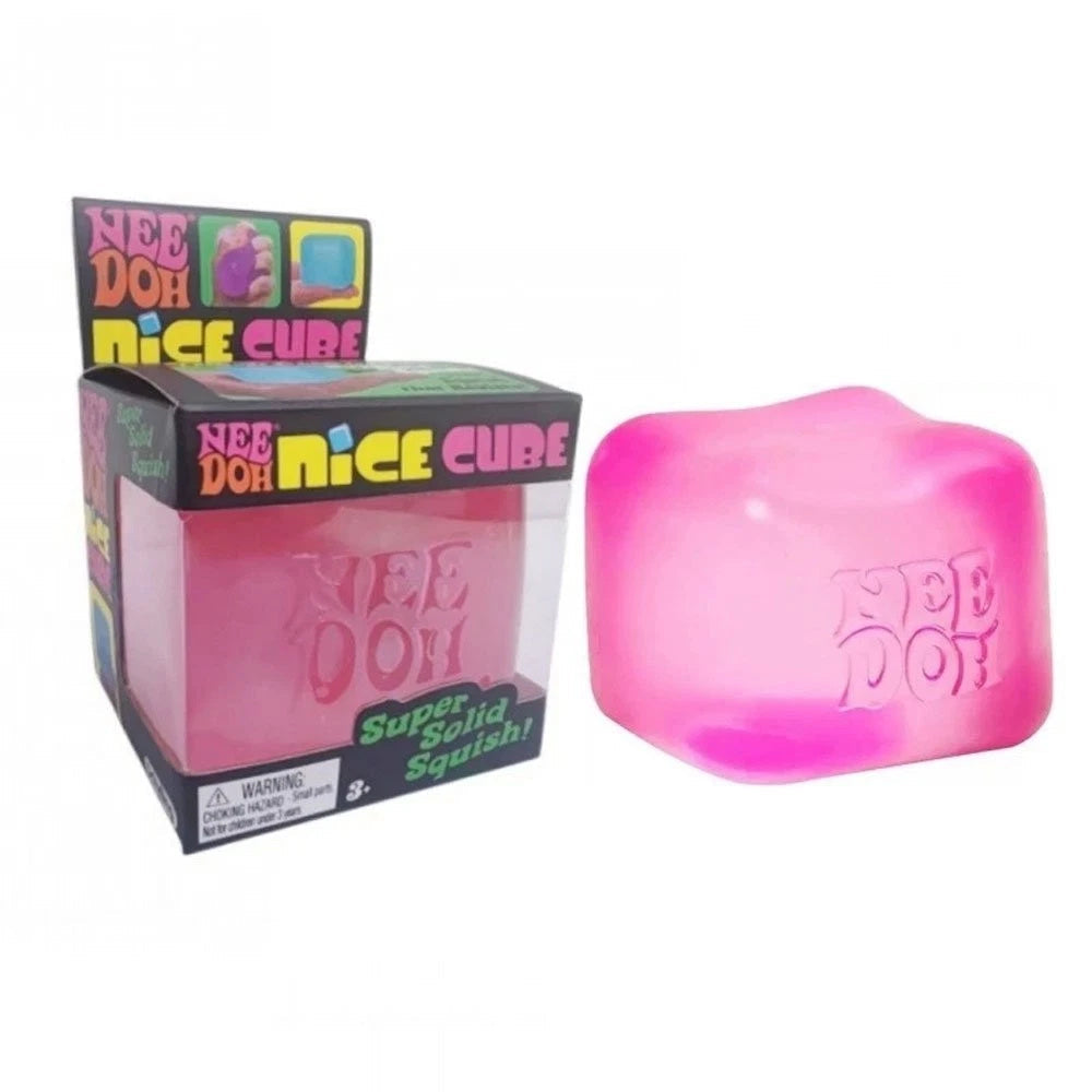 Schylling Nee-Doh Nice Cube Super Solid Squish: Pink Cube