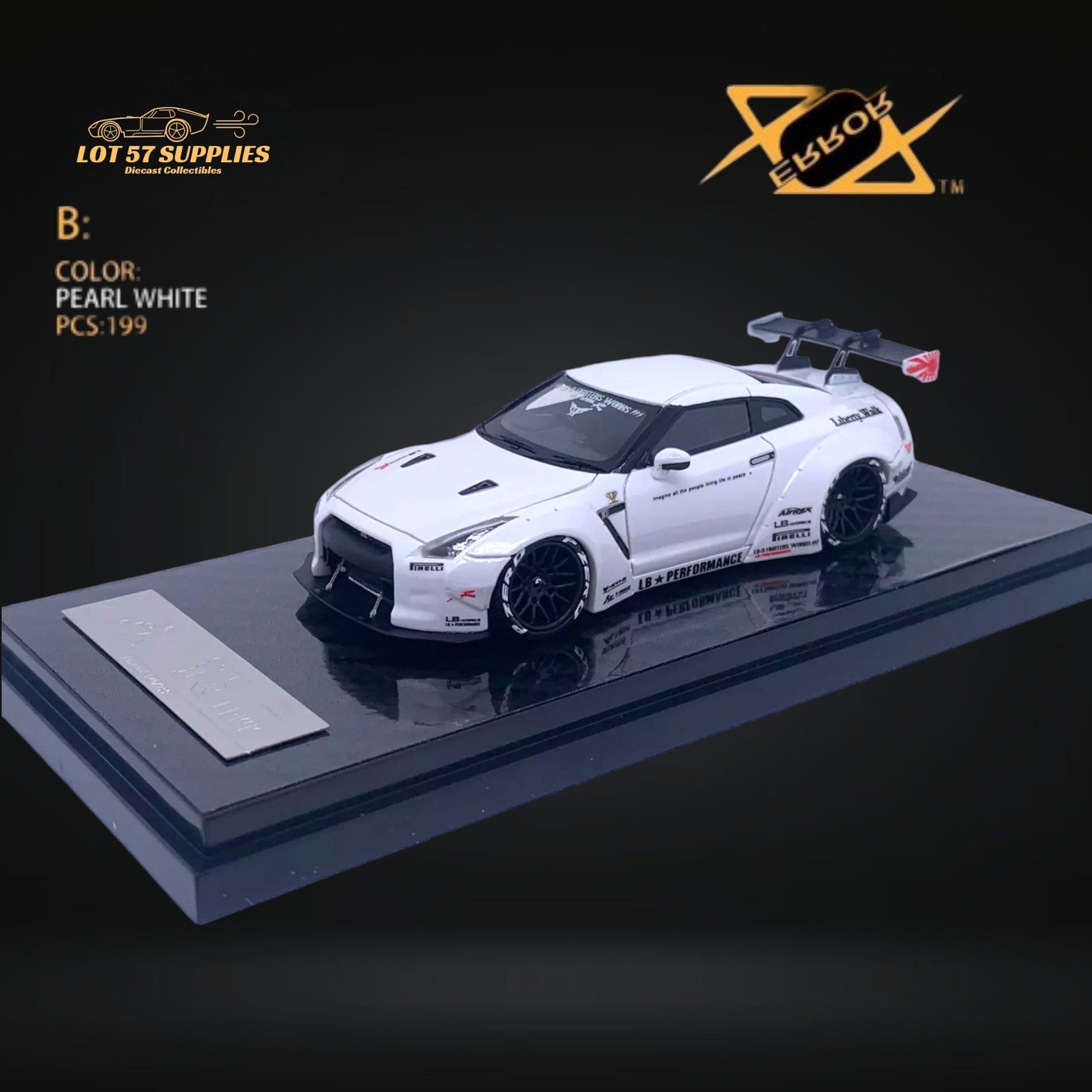 Error404 LB-Works Skyline GT-R R35 Pearl White 1:64