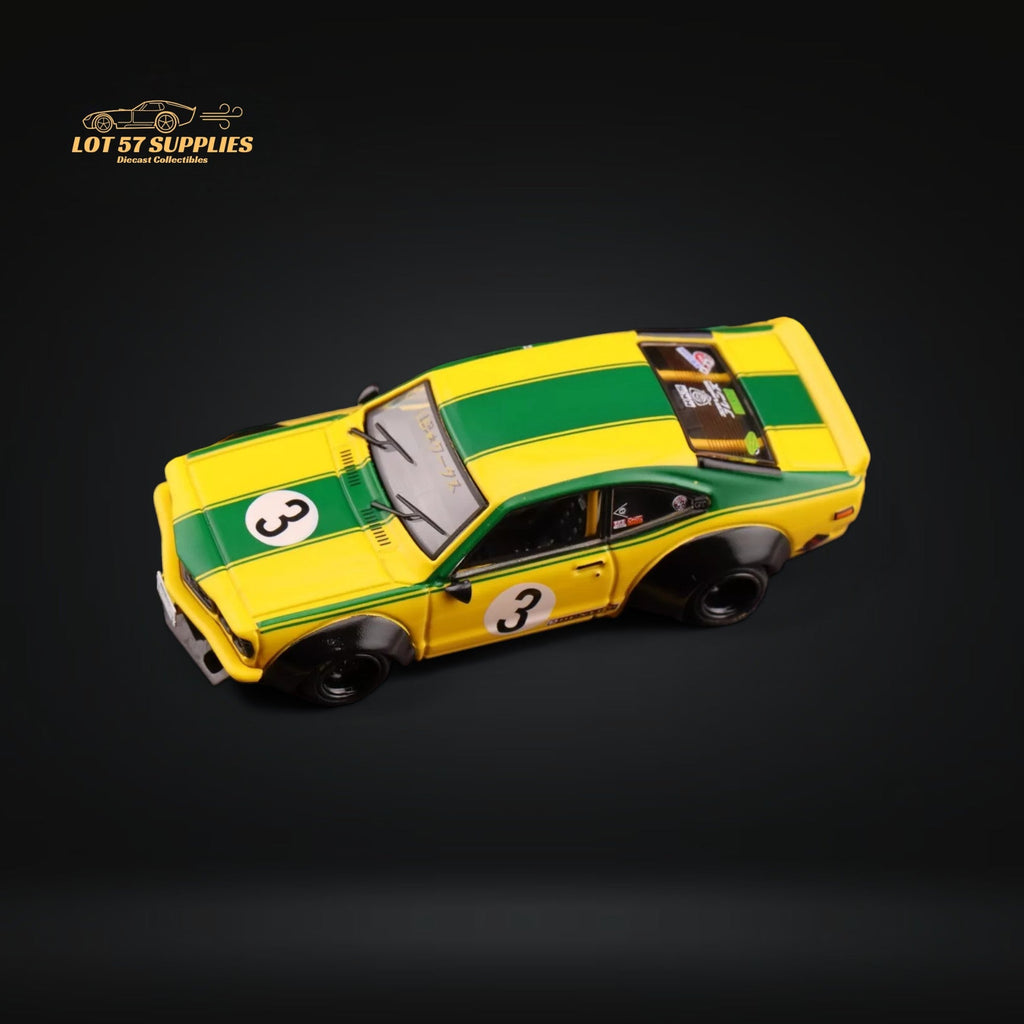 Inno64 Mazda RX-3 Savanna LBWK Yellow Green #3 1:64 IN64-LBWKRX3-01 - Collectors World Toys