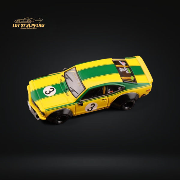 Inno64 Mazda RX-3 Savanna LBWK Yellow Green #3 1:64 IN64-LBWKRX3-01 - Collectors World Toys