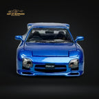 PGM Mazda RX-7 FD3S Metallic Blue Fully Openeable Luxury Base 1:64 - Collectors World Toys
