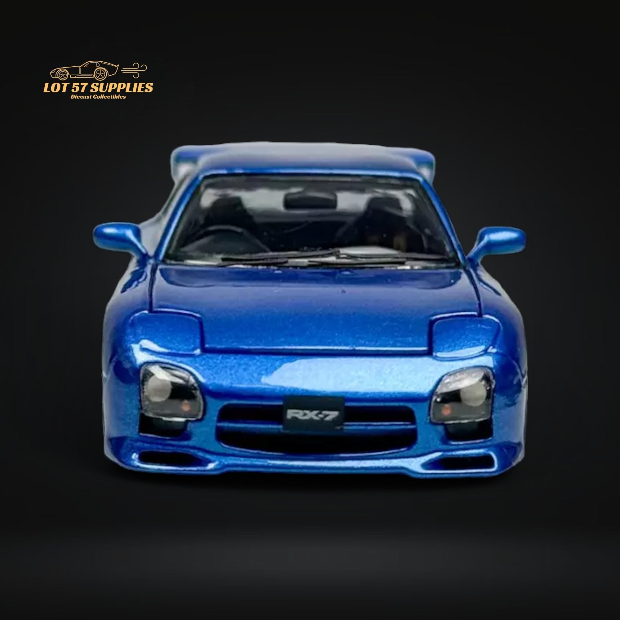 PGM Mazda RX-7 FD3S Metallic Blue Fully Openeable Luxury Base 1:64 - Collectors World Toys
