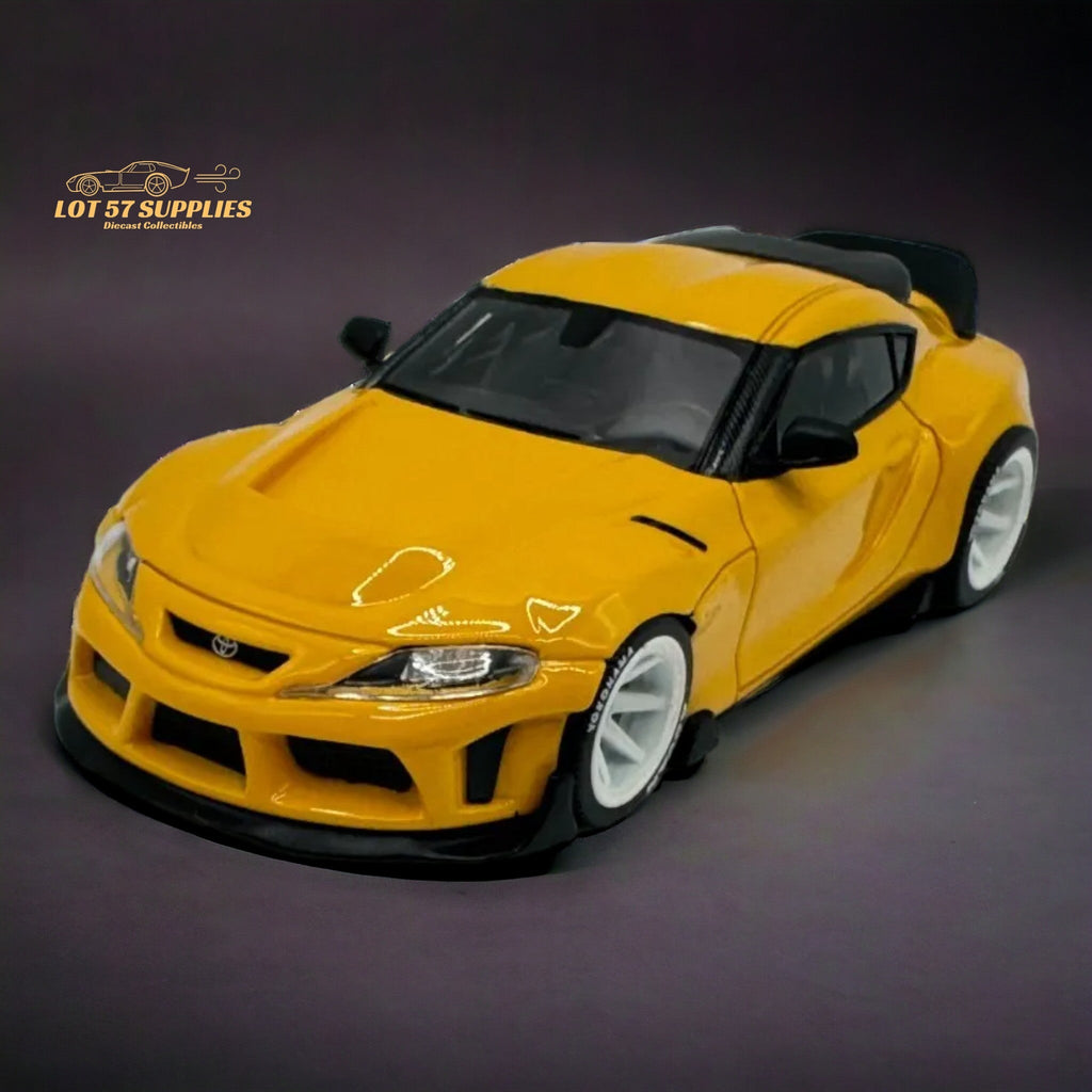 ATOZ Toyota Supra GR in Yellow 1:64 Resin model - Collectors World Toys
