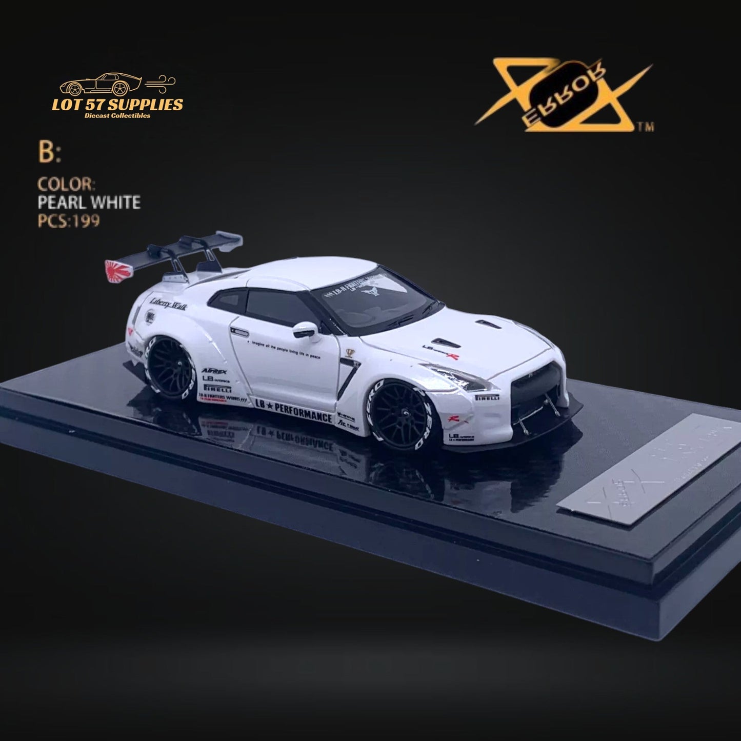Error404 LB-Works Skyline GT-R R35 Pearl White 1:64