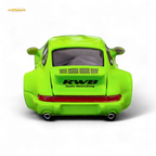 Flame Porsche 964 RWB Ducktail in Fluorescent Green 1:64 - Collectors World Toys
