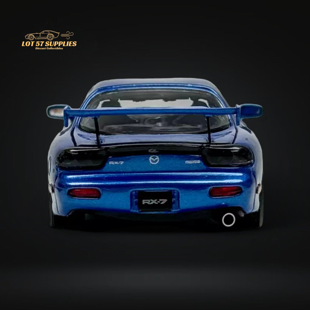 PGM Mazda RX-7 FD3S Metallic Blue Fully Openeable Luxury Base 1:64 - Collectors World Toys