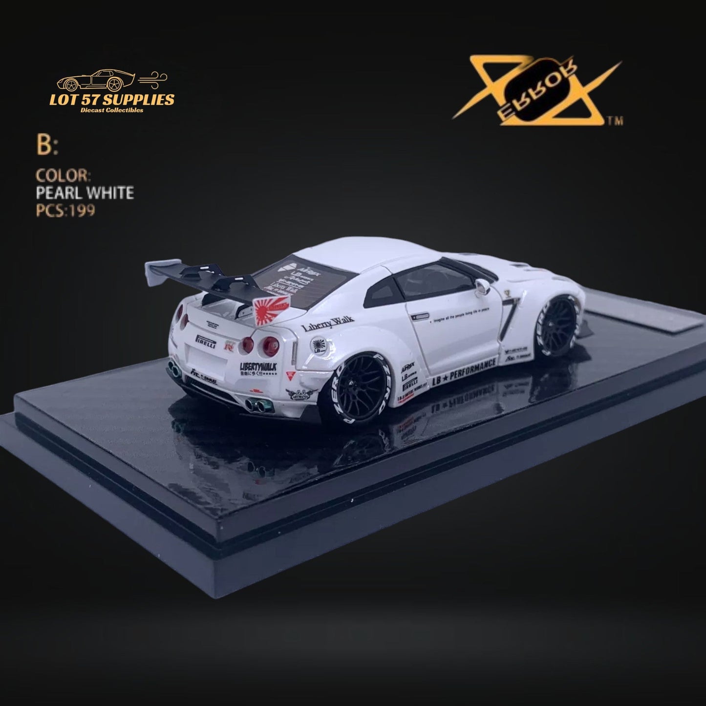 Error404 LB-Works Skyline GT-R R35 Pearl White 1:64