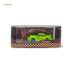 Flame Porsche 964 RWB Ducktail in Fluorescent Green 1:64 - Collectors World Toys