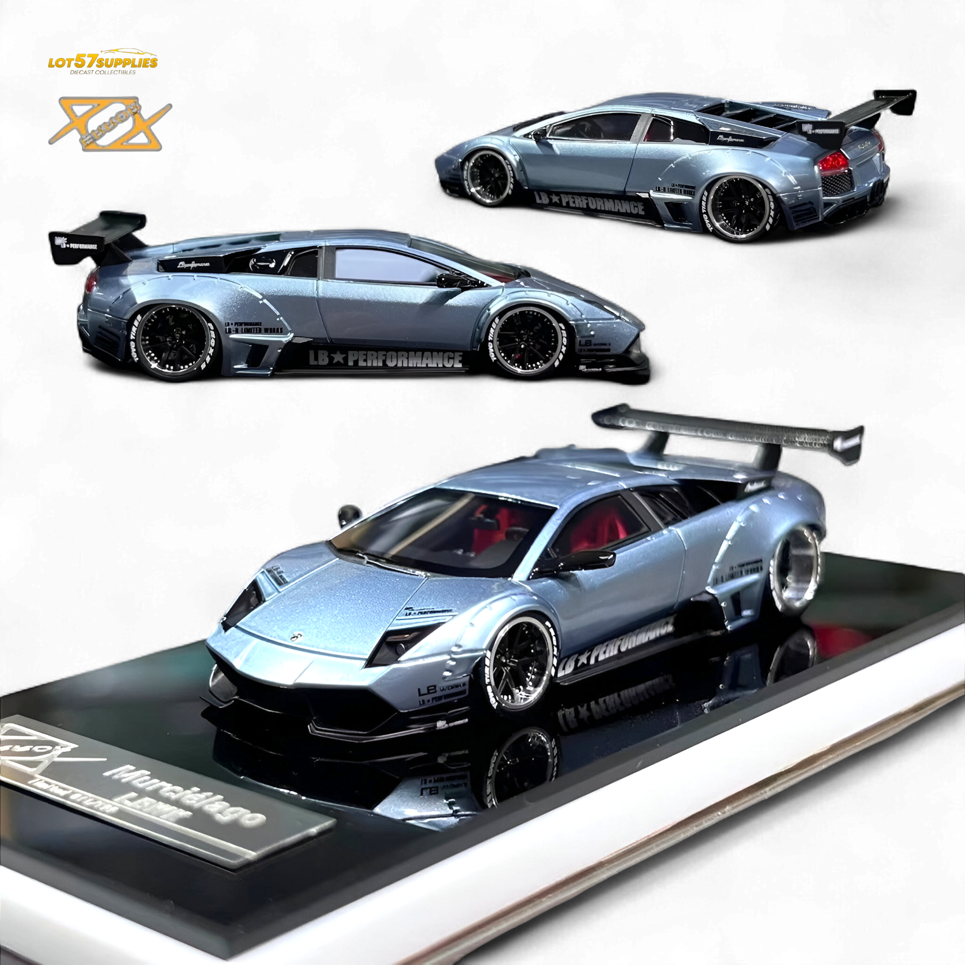 Error404 Lamborghini Murcielago LBWK - Ice Blue High Tail 1:64