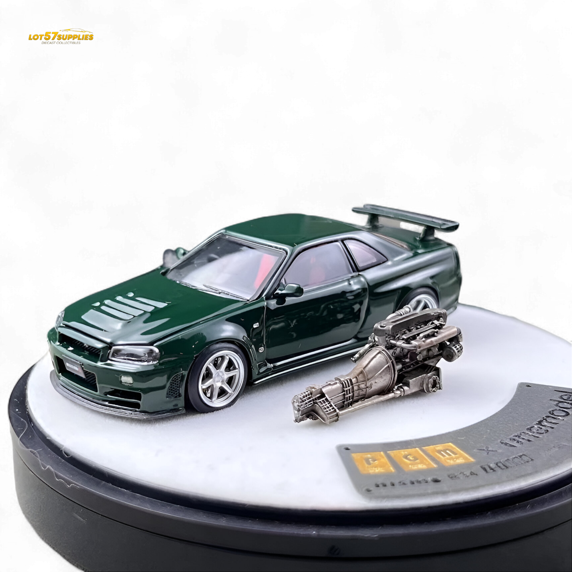PGM Nissan GTR R34 Z-TUNE - British Green 1:64 Luxury Box 1:64 - Collectors World Toys