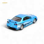 Stance Hunters Skyline GT-R R34 Z-Tune Guru Chrome Blue 888pcs 1:64