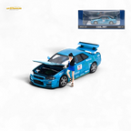 Cool Art Skyline R34 Blue #92 - With Figure 1:64 - Collectors World Toys