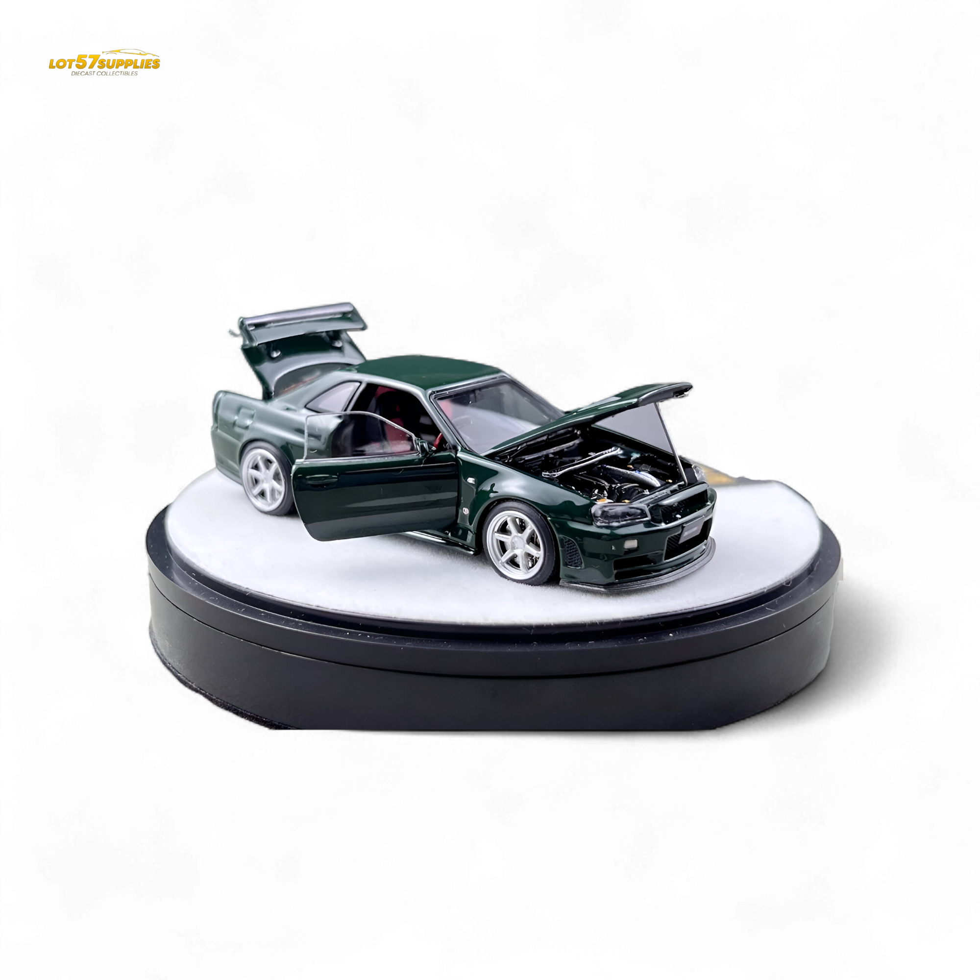 PGM Nissan GTR R34 Z-TUNE - British Green 1:64 Luxury Box 1:64 - Collectors World Toys