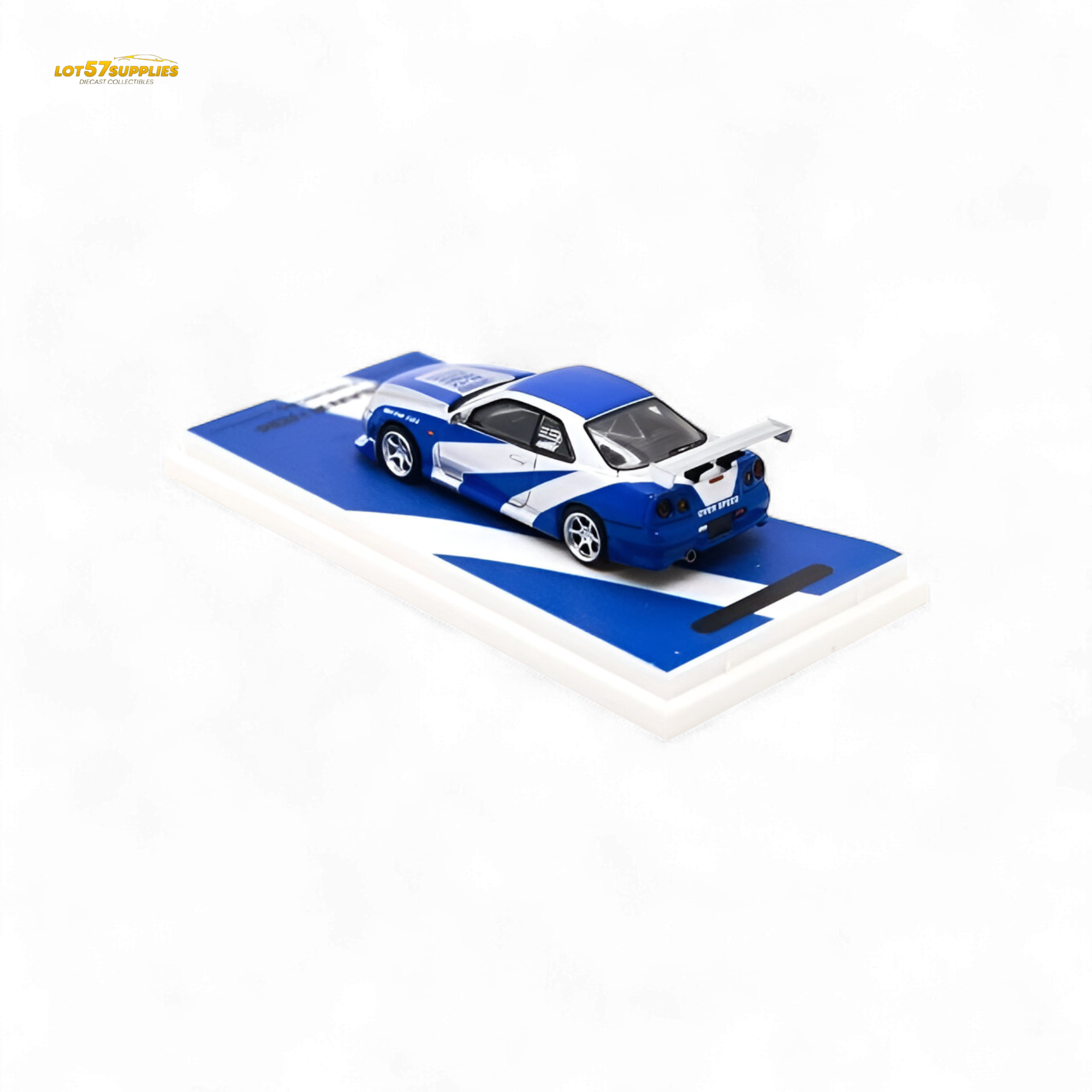 TimeMicro SKYLINE GT-R R34 - Blue Silver Ordinary 1:64