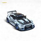 MC LB GTR R35 GT - White Blue Stripe Carbon Roof 1:64