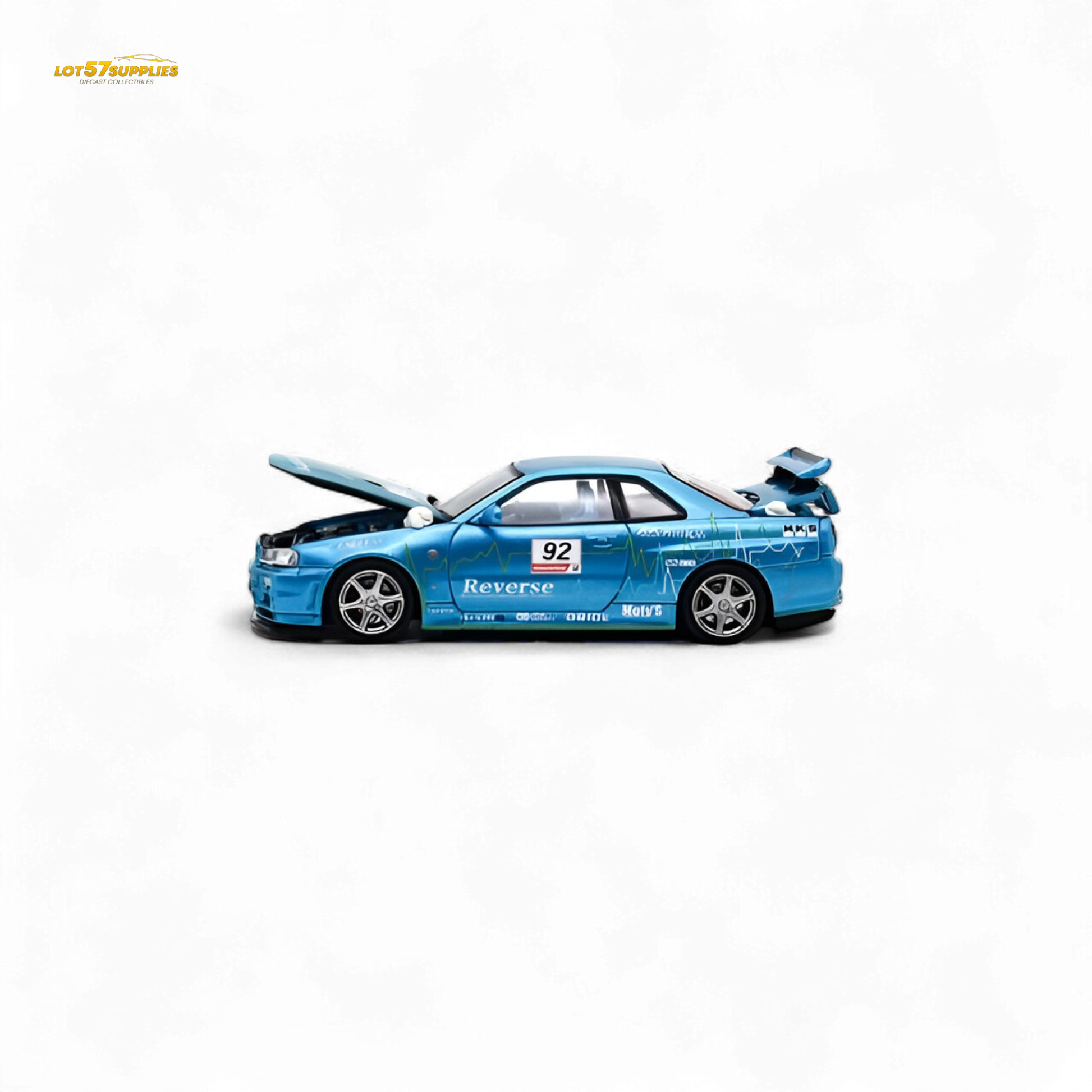 Cool Art Skyline R34 Blue #92 - With Figure 1:64 - Collectors World Toys