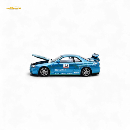 Cool Art Skyline R34 Blue #92 - With Figure 1:64 - Collectors World Toys
