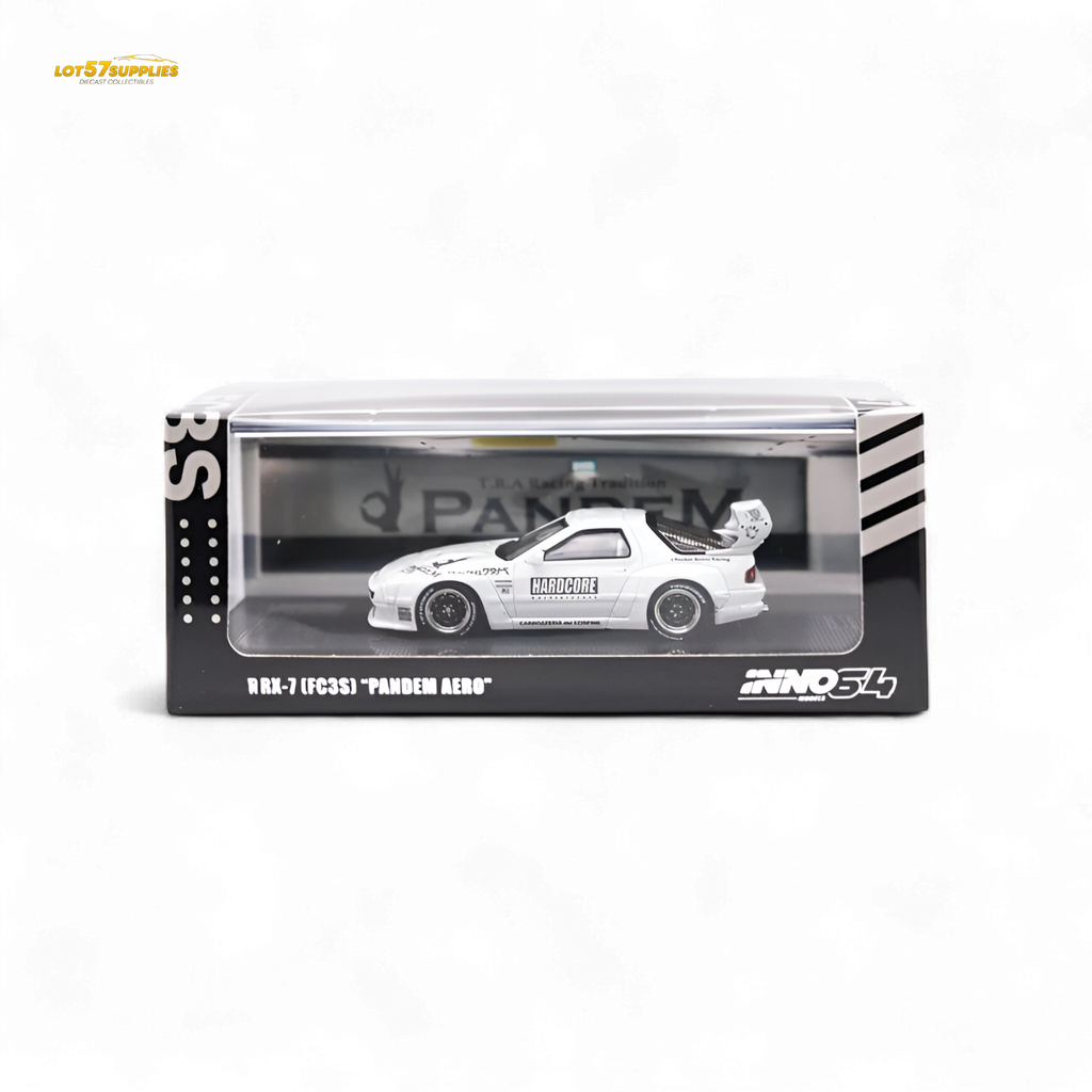 Inno64 MAZDA RX7 (FC3S) "PANDEM AERO" Hardcore Widebody Kit White 1:64