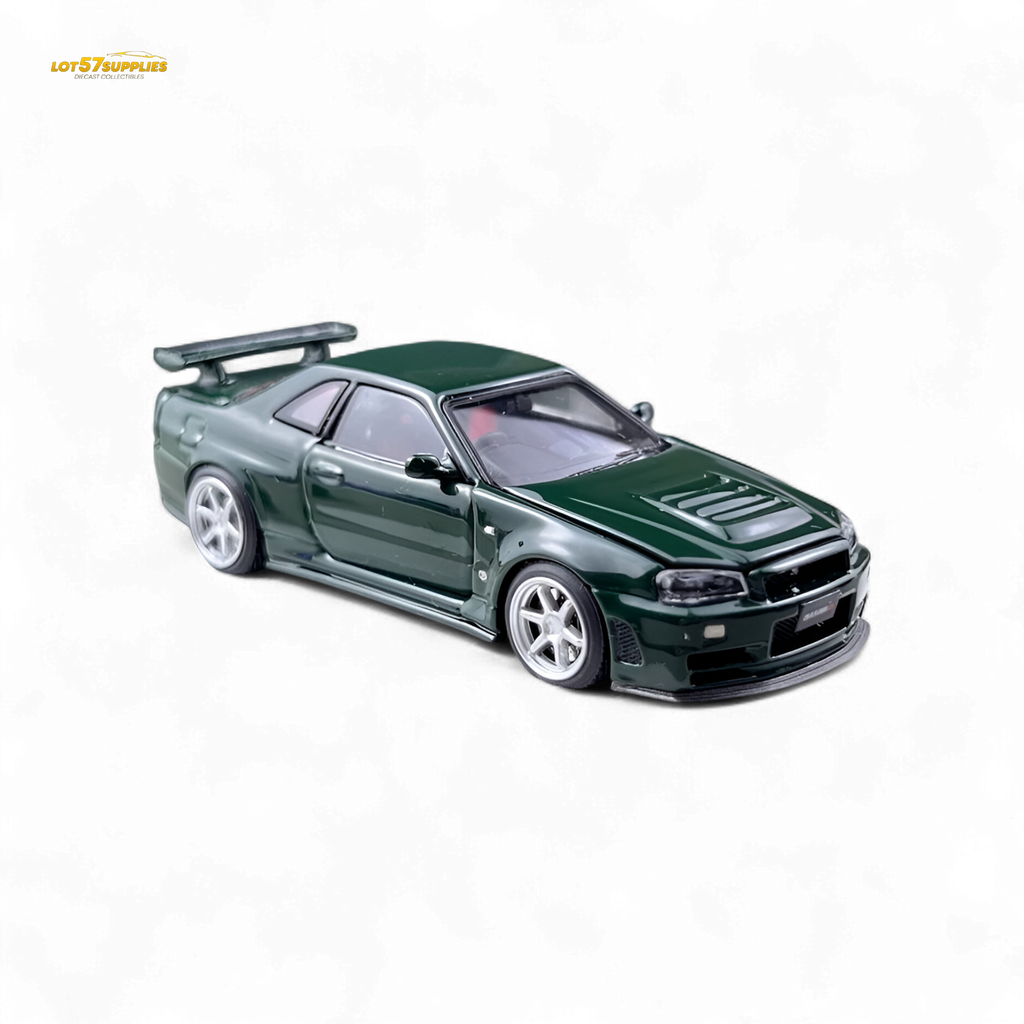 PGM Nissan GTR R34 Z-TUNE - British Green 1:64 Luxury Box 1:64 - Collectors World Toys