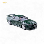 PGM Nissan GTR R34 Z-TUNE - British Green 1:64 Luxury Box 1:64 - Collectors World Toys