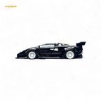 TPC Lamborghini Countach LBWK Black White Wheels Malaysia Exclusive Openable - 1:64