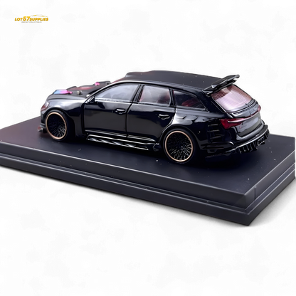 DCM Modified Audi RS6 Wagon Metallic Black - Engine & Openable Hood 1:64