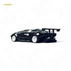 TPC Lamborghini Countach LBWK Black White Wheels Malaysia Exclusive Openable - 1:64