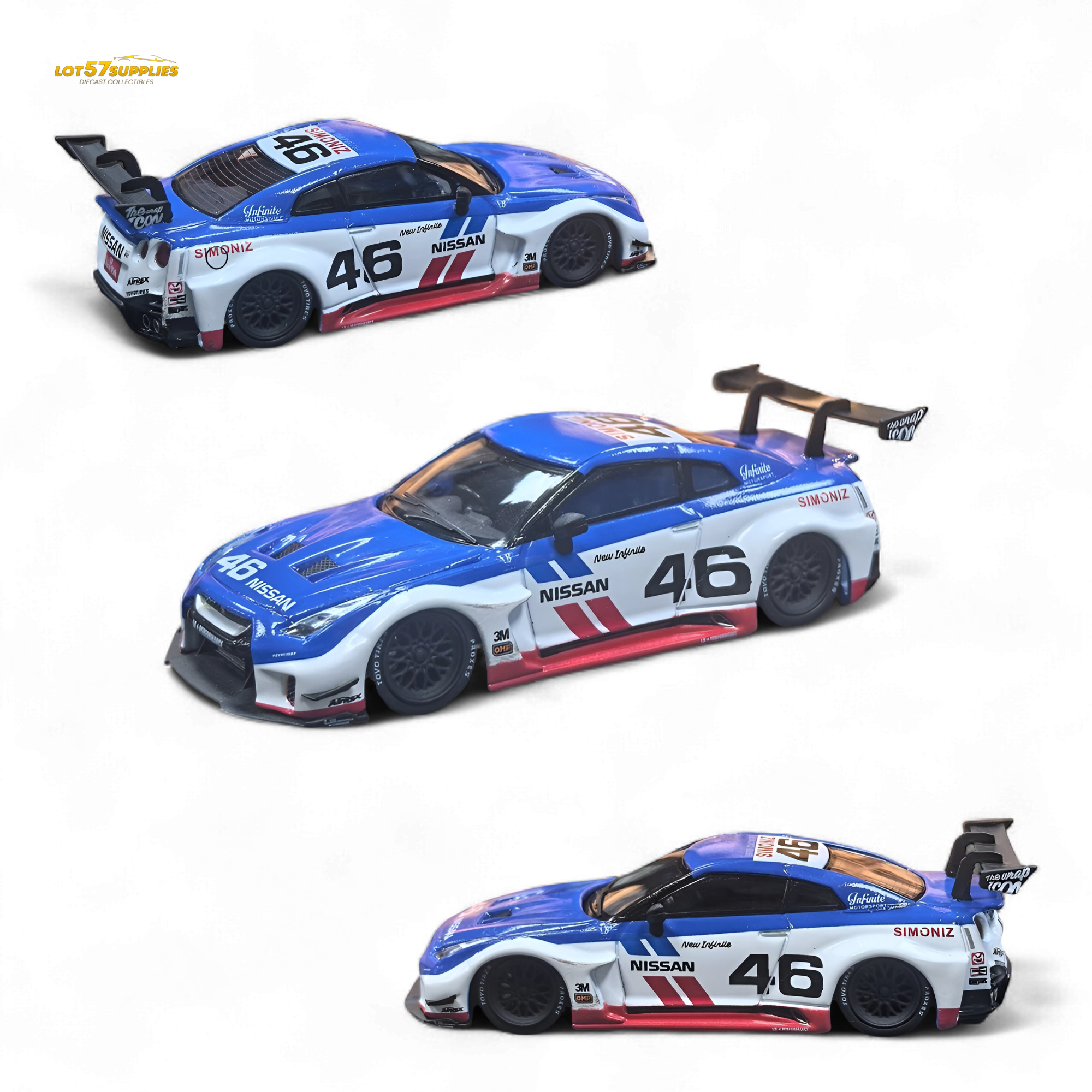 MC LB GTR R35 GT - BRE White Blue Top Livery 1:64 Main image