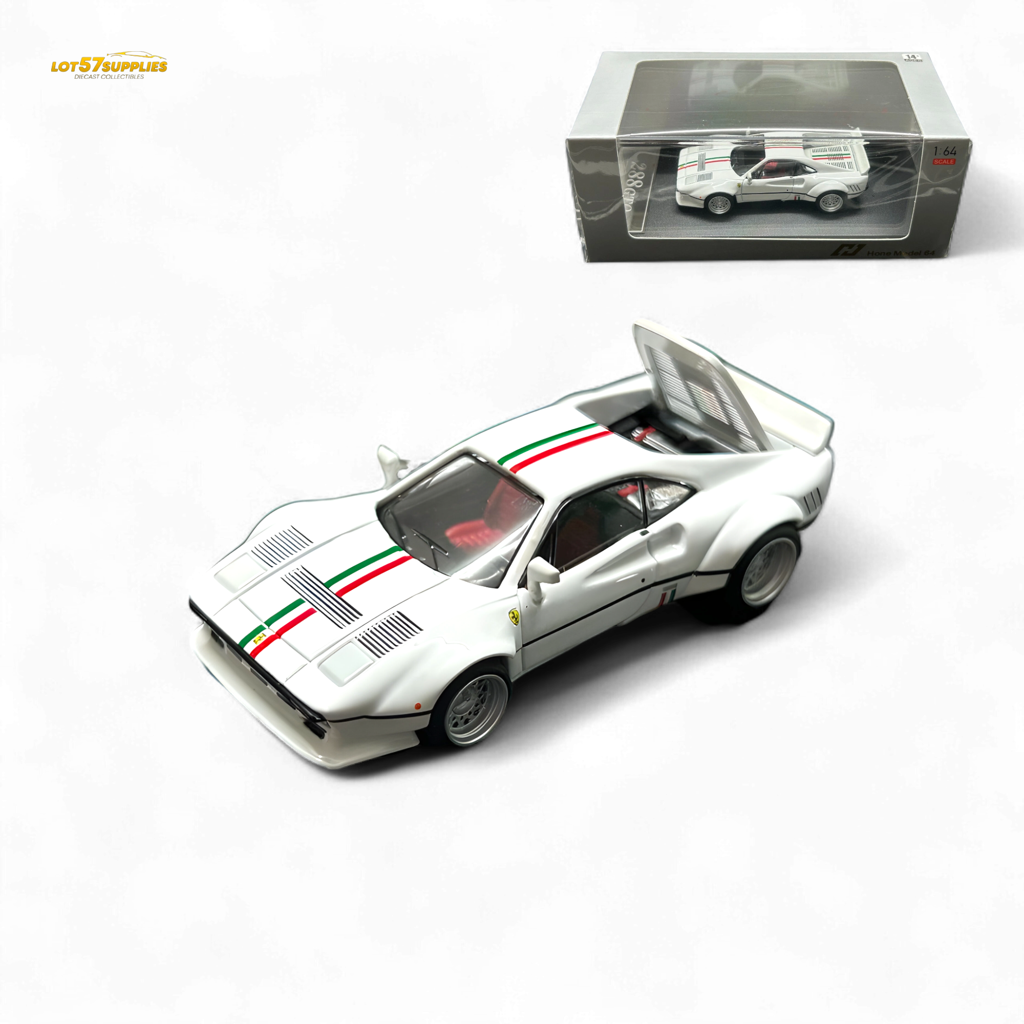 Hone Model 64 288GTO Wide-Body - Latte Art White 1:64 Main image