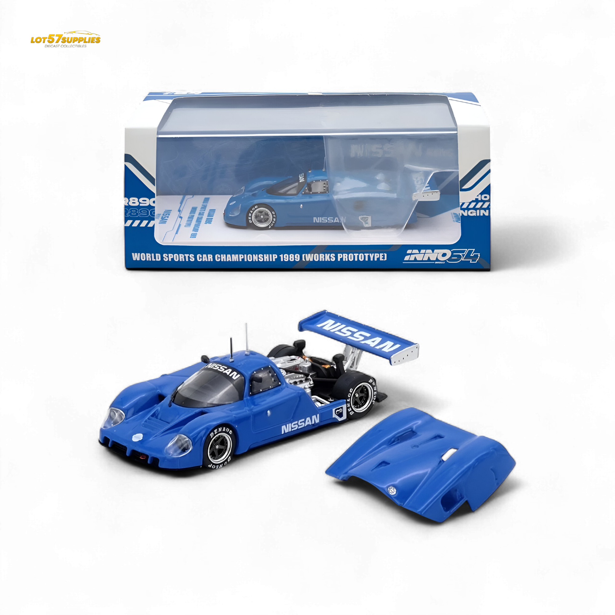 Inno64 Nissan R89C World Sports Car Blue Championship 1989 Works Prototype 1:64 Main image