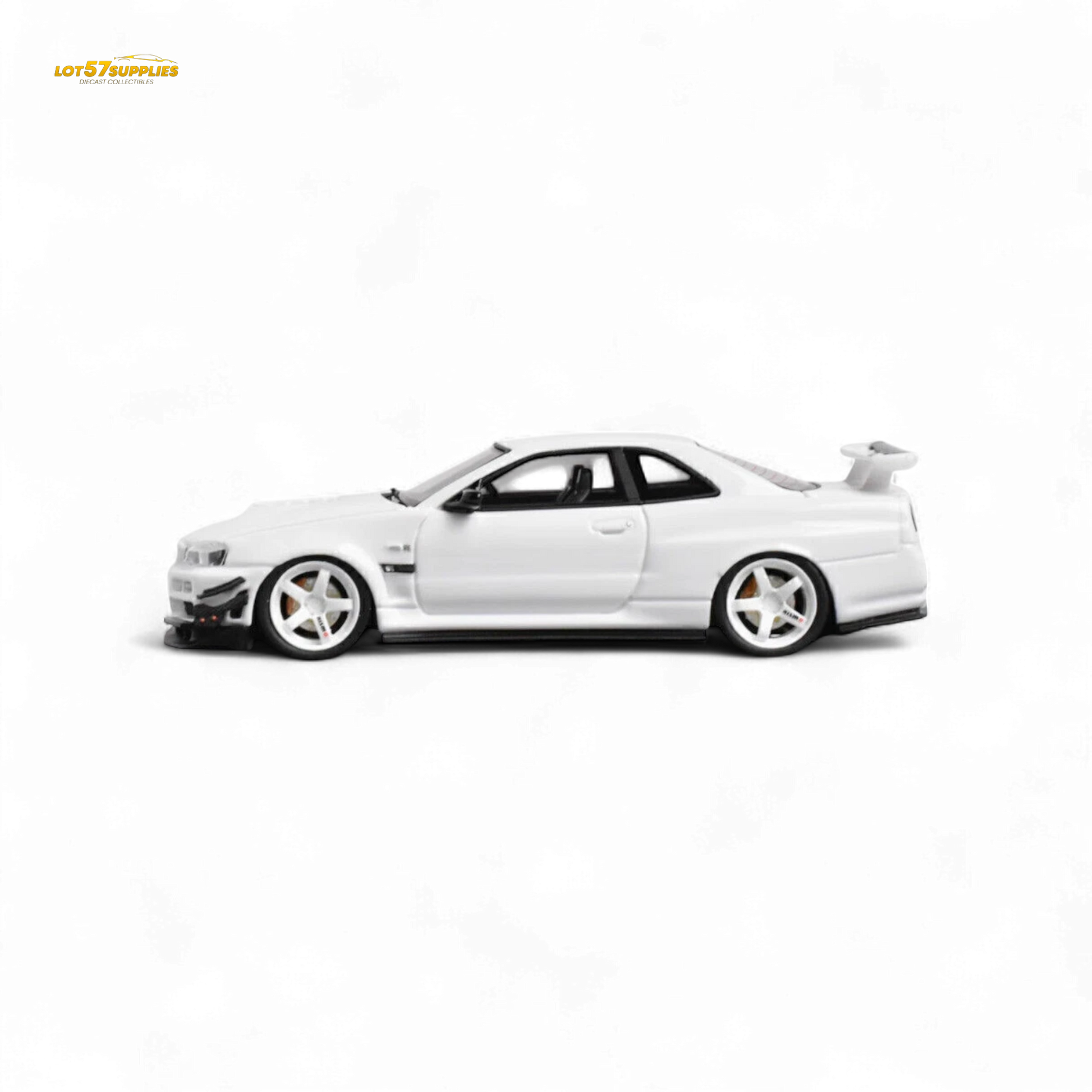 Error404 Model Nissan Skyline GT-R (R34) Custom Solid White 1:64