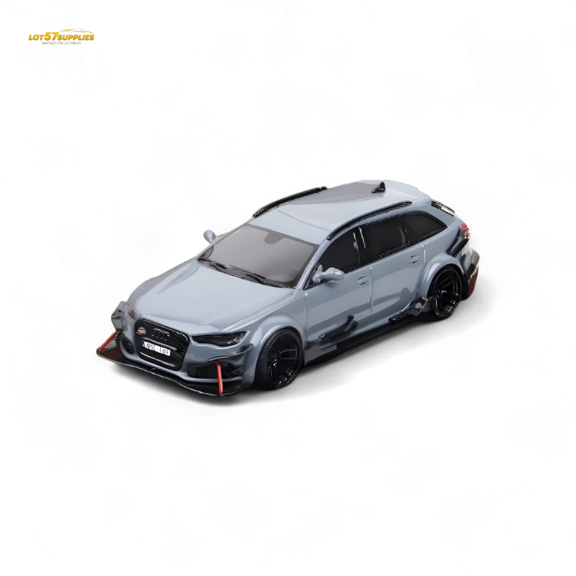 Qidian Model Audi RS6 Avant (C7) Crock Station wagon DTM Wide-Body Modified - Cement Grey 1/64 Main image