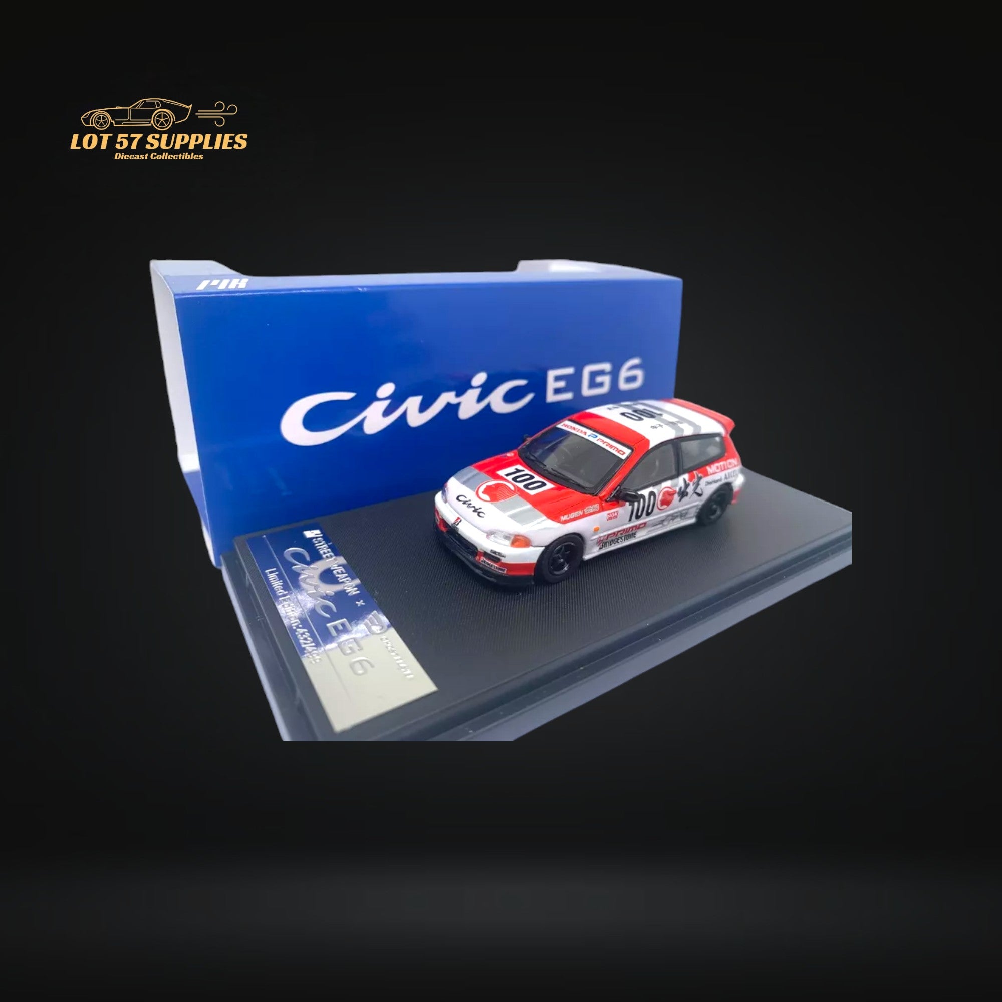 Street Weapon Honda Civic EG6 Idemitsu Street Edition 1:64 - Collectors World Toys