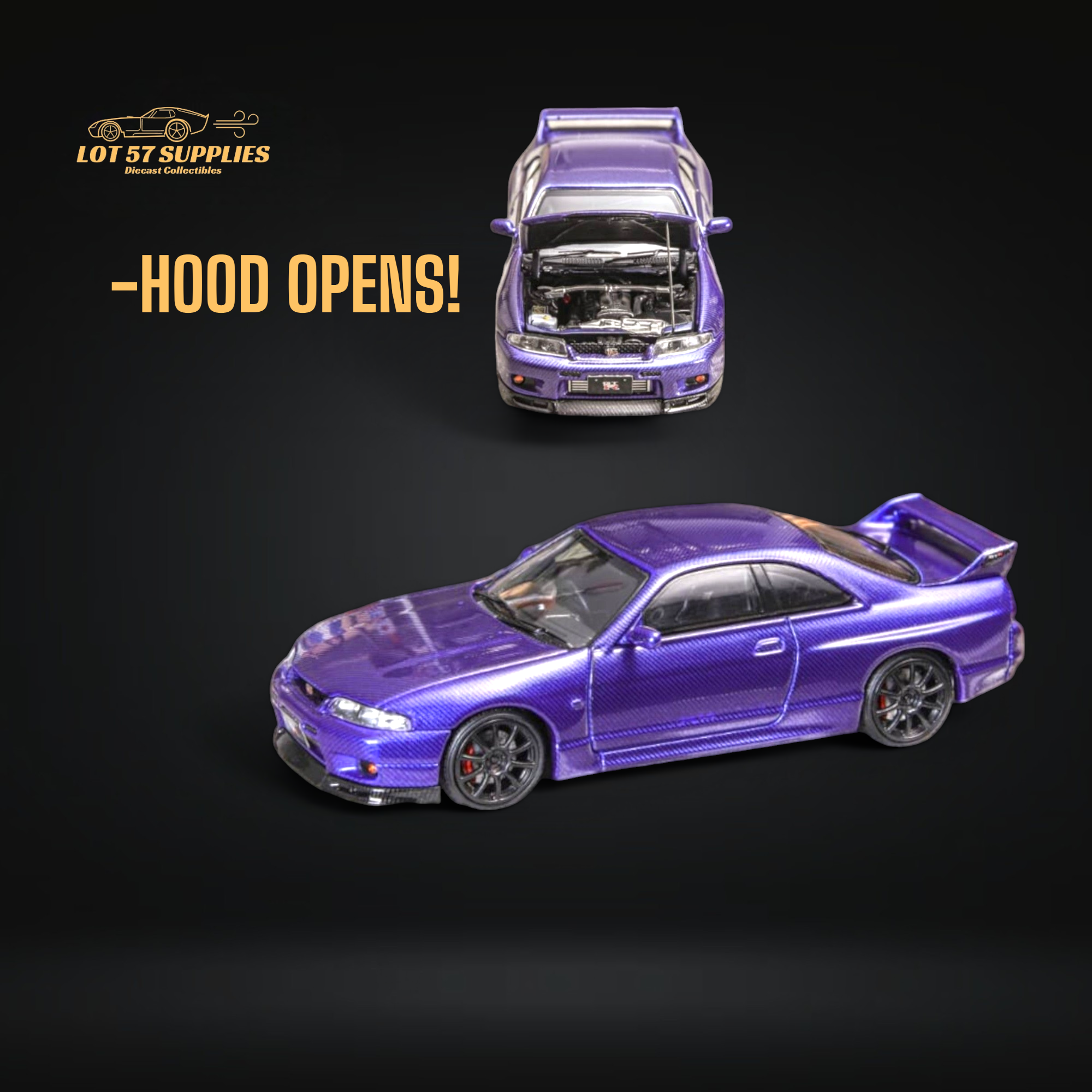 Focal Horizon Skyline GT-R R33 GT-R 4th Gen BCNR33 Full Carbon Purple 1:64 Main image