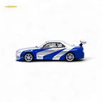 TimeMicro SKYLINE GT-R R34 - Blue Silver Ordinary 1:64