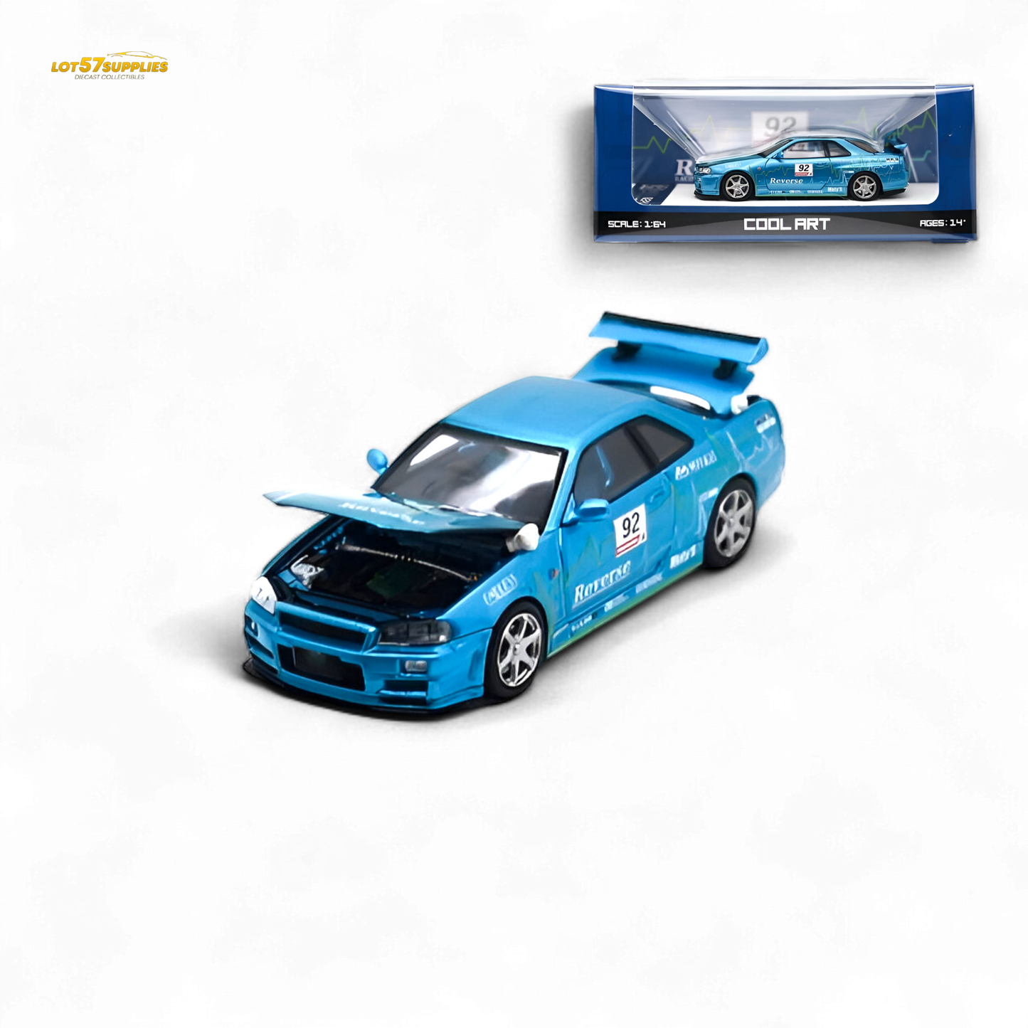 Cool Art Skyline R34 Blue #92 Ordinary 1:64 - Collectors World Toys