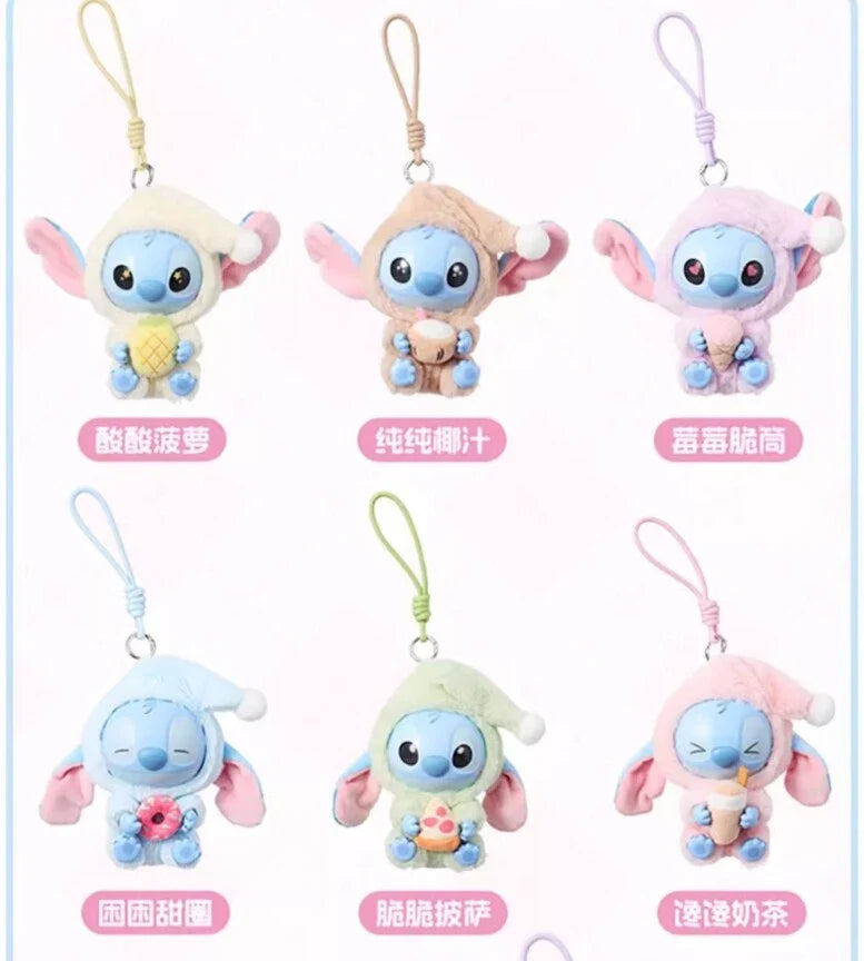 [In Stock] MINISO Stitch Eat Something Before Sleep Plush Keychain Blind Box