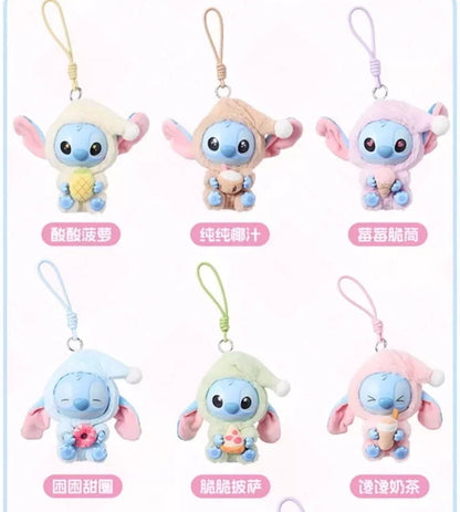 [In Stock] MINISO Stitch Eat Something Before Sleep Plush Keychain Blind Box