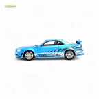 Stance Hunters Skyline GT-R R34 Z-Tune Guru Chrome Blue 888pcs 1:64