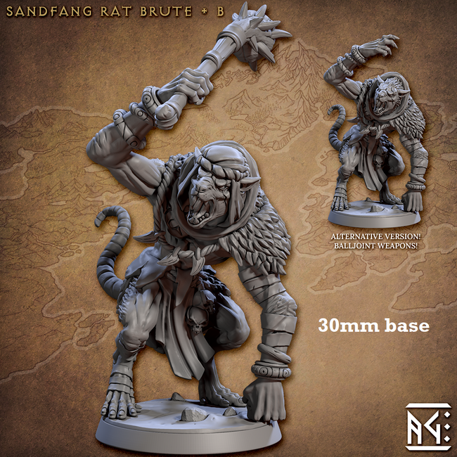 Sandfang Rat Brute: Sculpt B (Male Ratkin Fighter) - Hover Image