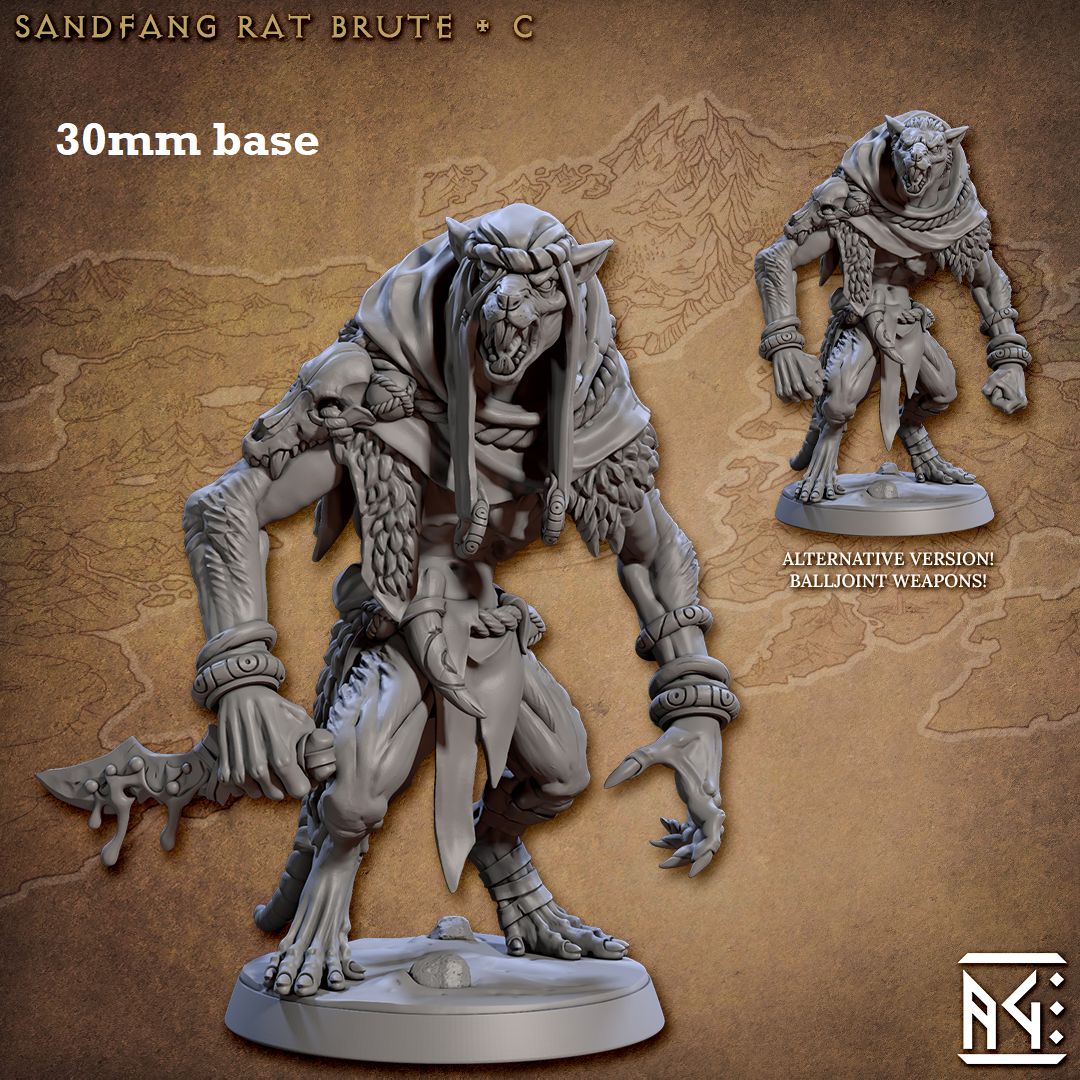 Sandfang Rat Brute: Sculpt C (Male Ratkin Fighter) Main image