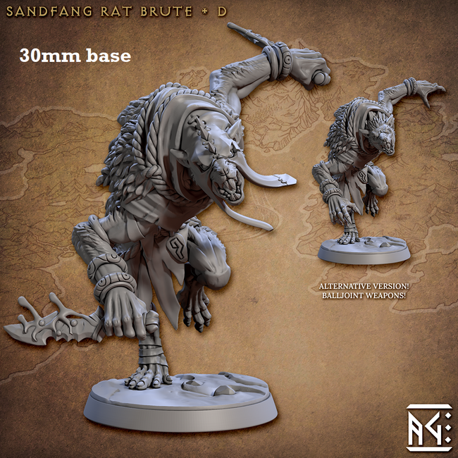 Sandfang Rat Brute: Sculpt D (Male Ratkin Assassin) Hover Image