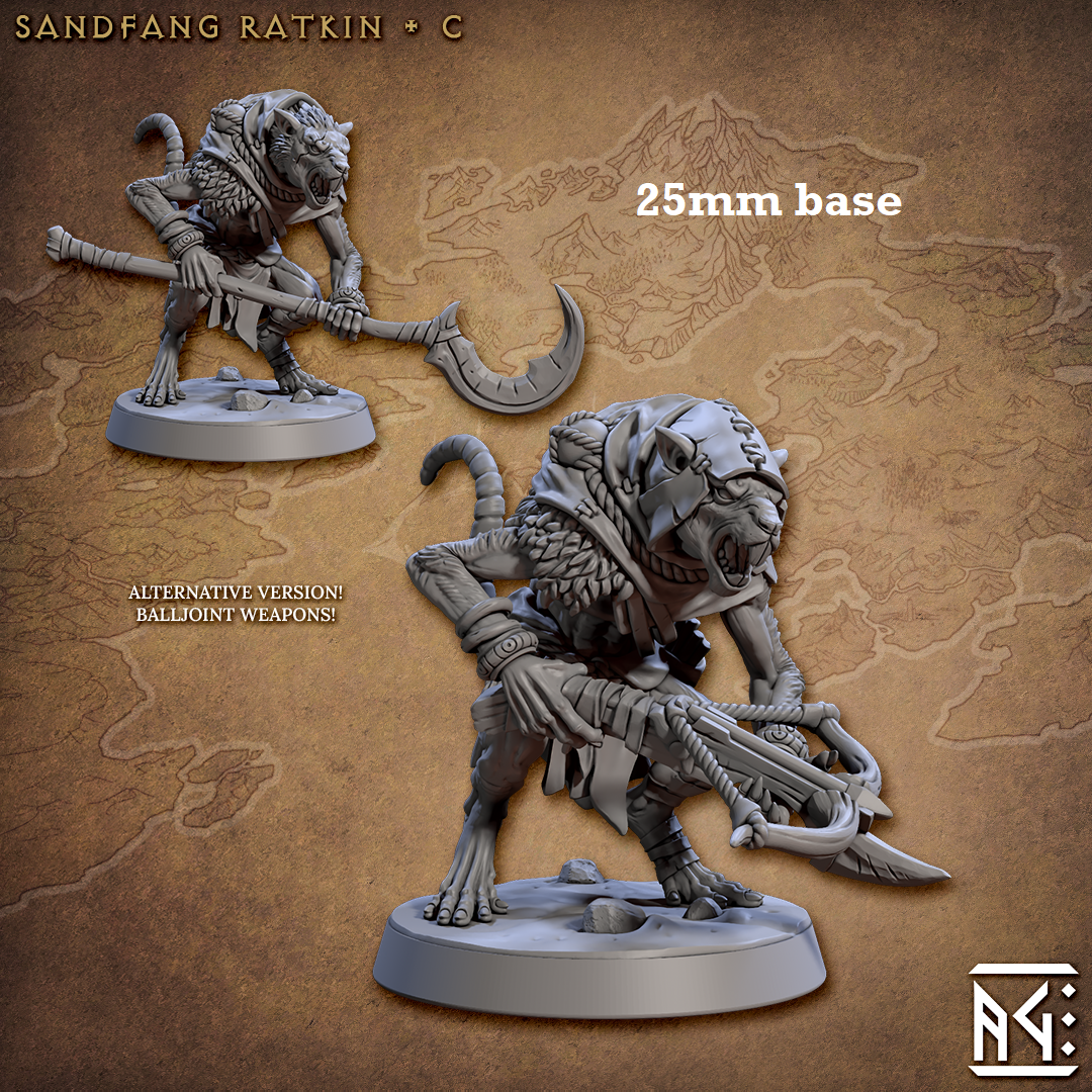 Sandfang Ratkin: Sculpt C (Male Ratkin Ranger / Soldier) Main image
