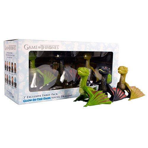 SDCC 2019 - Game of Thrones Young Dragons GITD 3-Inch Titan Vinyl Figure 3-Pack Hover Image