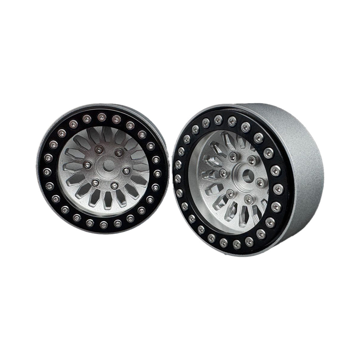 1.9 "Shield" Aluminum "Deep Dish" Beadlock Wheels w/Hubs